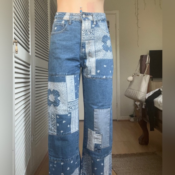 Women’s bandana patchwork Jeans - Picture 6 of 6